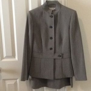 Grey two piece Tahari skirt suit